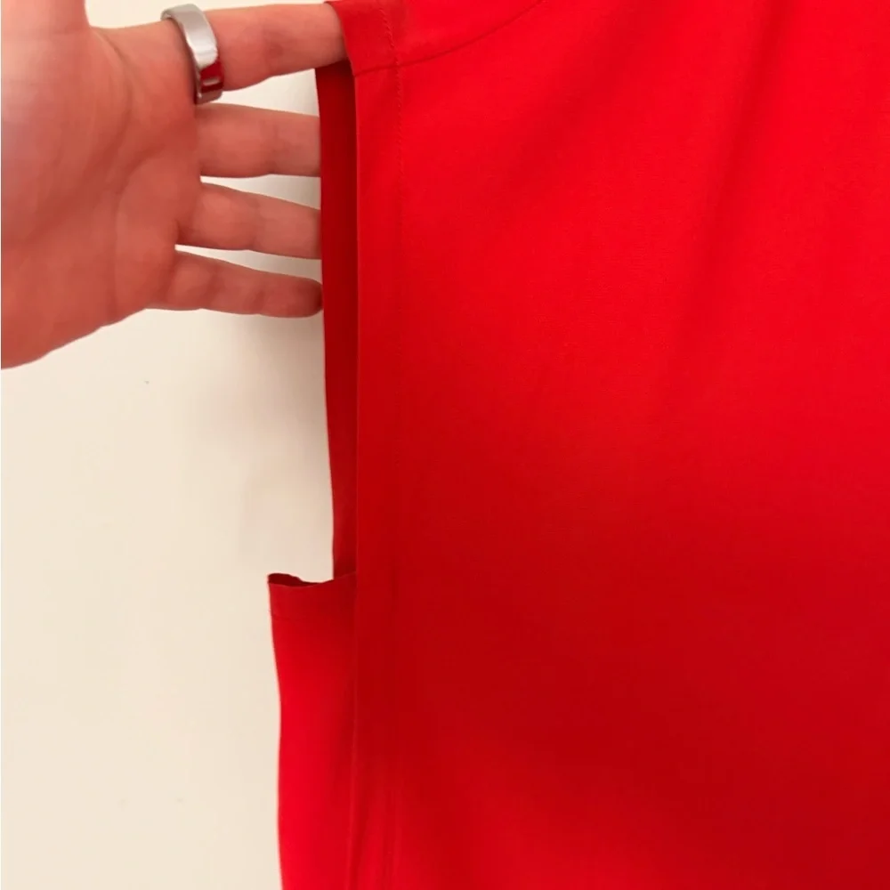 Lafayette 148 New York 100% Silk Blouse Size XL Red Button Front - Picture 7 of 7
